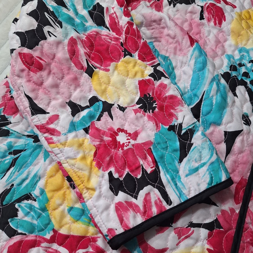 Quilted Tulip Floral Open Front Jacket Womens 20W Spring Easter Cottage Core - Picture 10 of 10